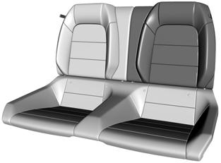 Second Row Split-Folding Rear Seat (If Equipped) E175611 To lower the seatback(s): 1. Pull the strap to release the seatback. 2. Fold the seatback down.