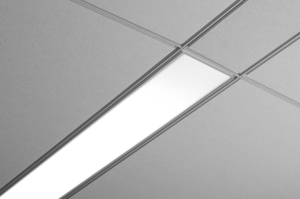 Seem 6 FLUORESCENT GRID parabolic louver DIMENSIONAL DATA grid 5.53" 14.6mm FEATURES Narrow 6 aperture slot fluorescent luminaire that integrates with the ceiling for a clean unobtrusive aesthetic.