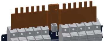 Two busbars can be joined together, or separated to create two systems up to 5 strings of fuse holders