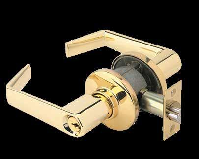 Finishes 15 Lever styles 1 Matching rose 2 Interior escutcheons Tactile warning