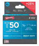 Arrow // Staples & Brad Nails T50 Staples Material Size (Inches) Size (Millimetres) Pack Size A50424 Steel 1 / 4 6mm 1250 1.