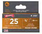 21 A208 Steel 1 / 2 12mm 1000 2.21 T25 Staples Material Size (Inches) Size (Millimetres) Pack Size A256 Steel 3 10mm 1000 2.