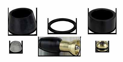 AQUA-ROCKET INDUSTRIAL TURBO NOZZLES Protective Rubber Cover: Will stay in place even when using hot water Rubber Boot: Provides a smooth rotational surface Inlet Screen: Protects nozzle from