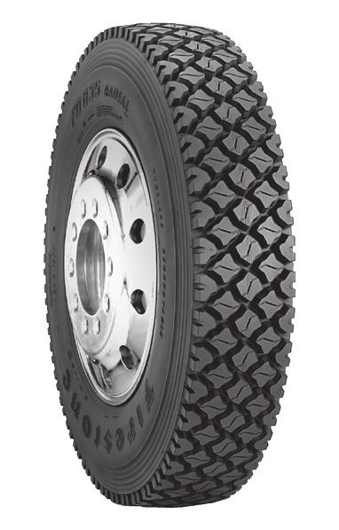 FD835 On/Off-Highway Drive Radial Extra-deep tread helps to extend original casing life. Block design with angled siping helps to provide aggressive traction for both on and off highway use.