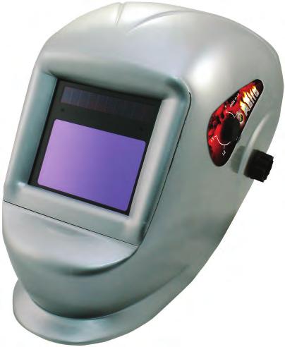 with MIG/MAG, TIG & ARC Welding Operator can adjust the time the fi lter returns from dark to clear Full face and front of neck protection Observation Window: 98mm x 44mm Goggle Assembly: 110mm x