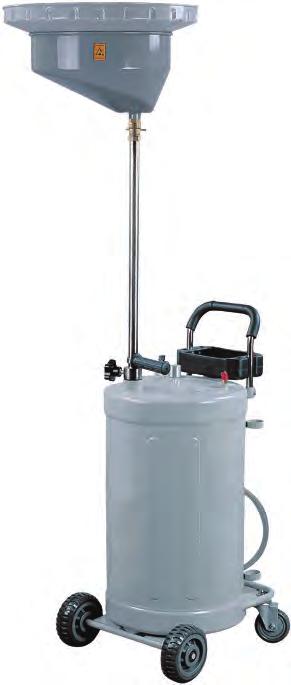 110 SHOP EQUIPMENT EVACUATORS 7356 SELF EVACUATING 21 Gallon Air Operated Waste Oil Drainer Suitable to drain waste oil from engines, gear boxes and differentials of most vehicles Air operated oil