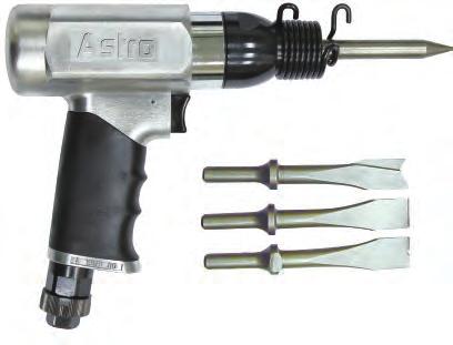34 AIR TOOLS 4335 General Duty Air Hammer with 4pc Chisels - 190mm Handle Exhaust with Defl ector Variable Speed Trigger Variable Speed Control Air Regulator AIR HAMMERS 4336 by Chisel Shank Opening: