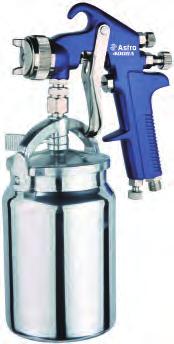 design Fully adjustable wide fan pattern control 1 quart (946cc) capacity dripless cup Nozzle Size: Operation Pressure: Dimensions W x H: Required Compressor: Max.