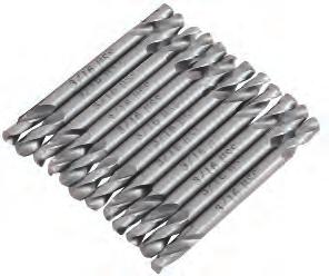 pouch of 12 pieces 9036 3/16" Stubby Double Ended Drill Bits 135 degree split point Sturdy double