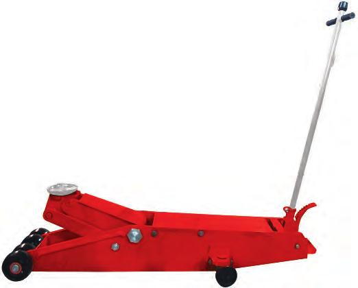 HYDRAULICS 73 20 Ton Capacity Hydraulic Floor Jack Welded base and cylinders to assure strength and eliminated leaks Chromed pump piston and ram for added rust resistance Self-retracting Foot pedal