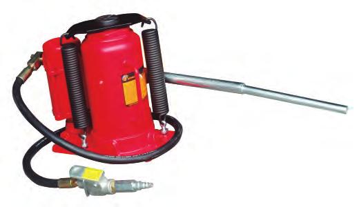 74 HYDRAULICS 5302 AIR/MANUAL BOTTLE JACKS 20 Ton Air/Manual Bottle Jack Designed for operating manual or pneumatic operation Air hose can swivel in any direction of connection from air source Fitted