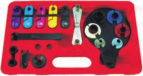 UNDER CAR KITS 87 Master Disconnect Set Kit A complete set of disconnect tools stored in a handy blow-molded case Fuel & Transmission Line Disconnect Set Anodized aluminum Separate fi ttings on fuel