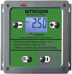 02KGF Unit uses standard Nitrogen bottle or direct Nitrogen air supply from generator or air compressor Infl ation Range: 0.5-10bar (1000kpa/145psi/10kg/cm2) Accuracy: +/-0.02bar (+/-0.