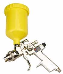 With adjustable spray pattern (round, wide, swivelling nozzle head), set screw to limit paint volume and precisely dosable trigger, air flow valve.