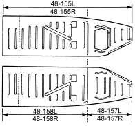 REPLACEMENT FLOOR PANS * 1935-1936 All Cars Except Station Wagon 48-155L Full left, 76 1/2" long... 35-36 ASK 48-155R Full right, 76 1/2" long... 35-36 ASK 48-157L Left front, 26 long.