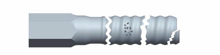 TROUBLE SHOOTING Drill Steel Failures FAILURE PROBABLE CAUSE RECOMMENDED ACTION POSITION - 1 Failure occurs where coupling ends or above the thread radius.