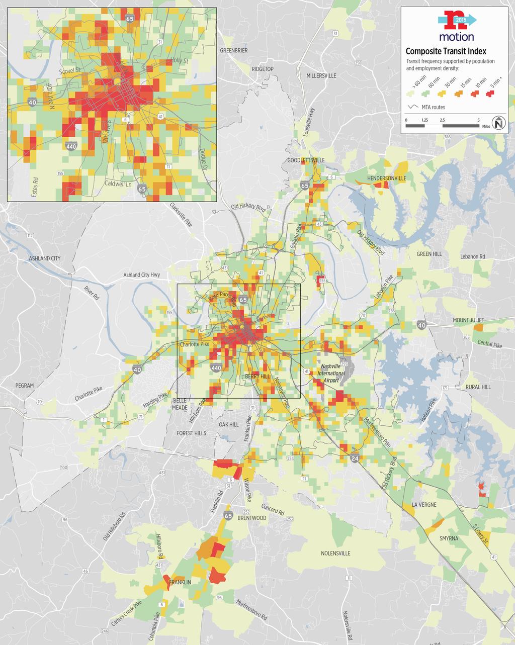 Looking forward to 2040, and with expected changes to development patterns as a result of NashvilleNext, most new growth in Davidson County will occur within Nashville MTA s existing service area