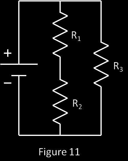 IX. Another Combination Circuit. Put three resistors on the work area. Right click on each to make the resistances different from one another.