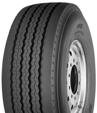 STEER/ALL-POSITION TIRES XFE WIDE BASE STEER REGIONAL & LINE HAUL Wide base radial designed to deliver high mileage and a smooth quiet ride on heavy steer axle fitments in both regional and highway