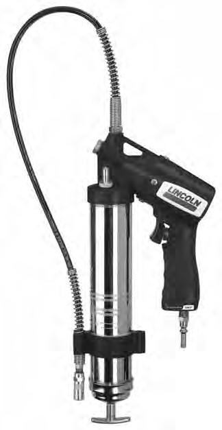 Hand-held greasing tools and accessories PowerLuber air-operated grease gun PowerLuber fully automatic pneumatic grease gun Model 62 Model 62 The variable speed trigger provides excellent grease flow