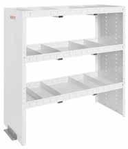 DEEP 13½" DEEP PUNCHED SHELVES for easier installation of accessory cabinets FRONT Floor Clearance (16" SHELVES only) for material storage.