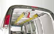 Front & Rear Cross Members extend over the ends of the van for protection when loading ladders and other long materials Anti-wear protection on cross members helps protect ladders and building