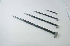 3 Piece Professional Pry Bar Set > "No-slip grip handle design allows for maximum leverage > Hardened, tempered blades provide ultimate strength and durability 9803 9812 12" 9817 17" 9825 25" LENGTH
