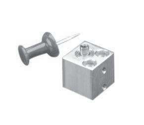 Bimba Miniature Cube Cylinders CFS-01011-A is a double-acting, miniature cube cylinder (1/2" x 1/2" x 1/2") ideal for applications requiring low output force in extremely tight spaces.