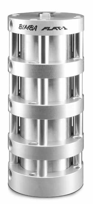 Bimba F02 F03 F04 Space-Saving Cylinders That Multiply Force Output The Bimba FO2, FO3, FO4 Series Flat-1 are double-acting, single end rod cylinders that multiply the force output by supplying air