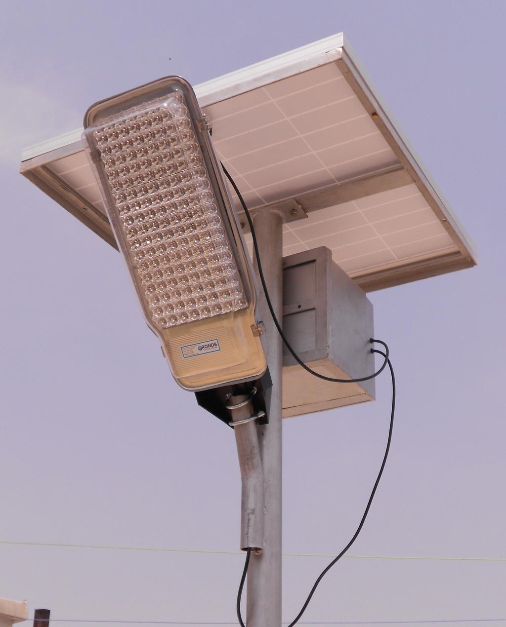 9. Solar LED Street Light Solar LED Street Light SL Model 1 RS-25-SL-17-144B 2 RS-30-SL-18-144B 3 RS-50-SL-26-144B Features Street Light, 25 Watt Panel, 144 LED with 144 Reflectors 12V(17Ah) Battery