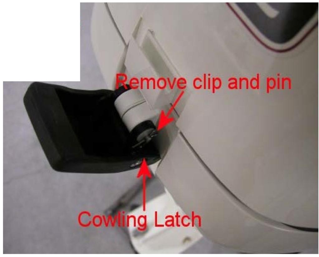3. Remove the side cowling as follows: