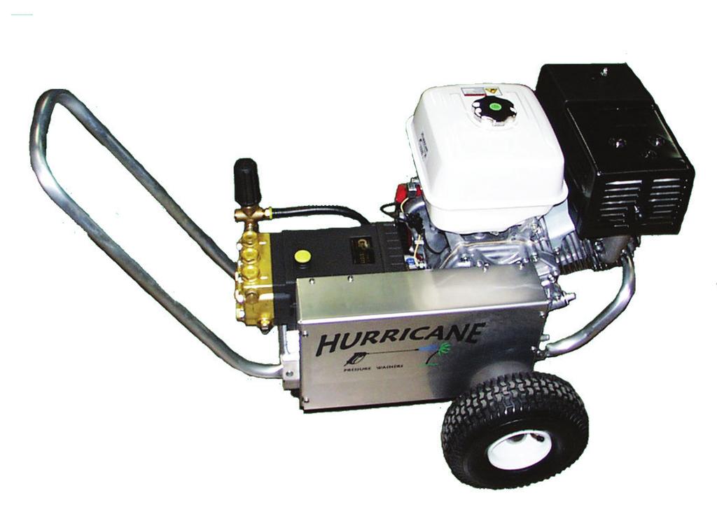 PRESSURE WASHERS Cold Water Gas Belt Drive Designed for heavy duty commercial and industrial usage, Hurricane belt drive units will provide cleaning performance under