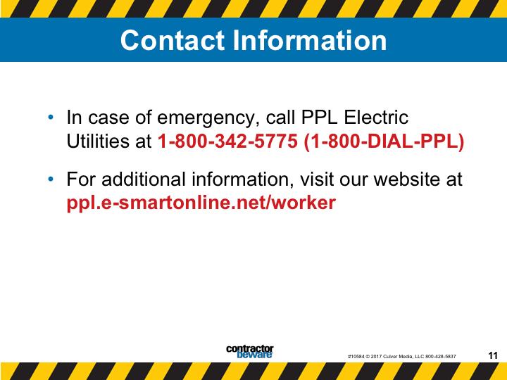 Presenter's Notes In case of emergency call PPL Electric Utilities at 1-800-342-5775