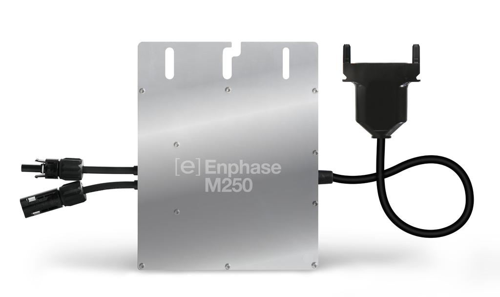Enphase Microinverters EnphaseM250 The Enphase M250 Microinverter delivers increased energy harvest and reduces design and installation complexity with its all-ac approach.