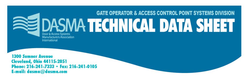 Gate Operator Pre-Installation and Site Planning Introduction Although each manufacturer s equipment has unique design characteristics and functions, gate operators are somewhat similar in many