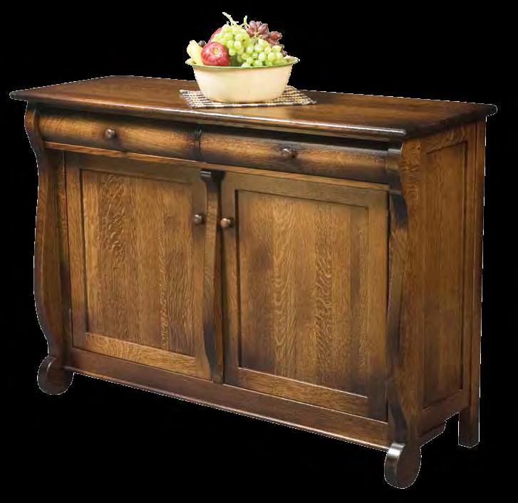 2013 FEATURES 20 d x 52 w x 37 h 20 d x 58 w x 37 h 1 top Bullnose edge Wood knobs Dovetailed drawers Leaf storage for (4) 3½ skirted
