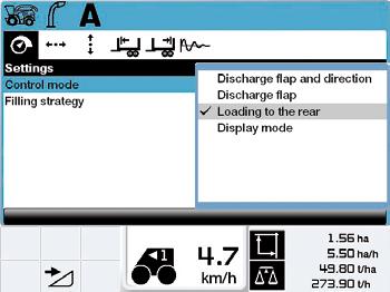 In chopping start-up mode, you can easily choose whether you wish offloading to take place to the side or the rear.