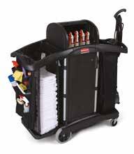 locking security hood and cabinet doors, with access from both sides of cart. Two heavy-duty zipped Compact Fabric Bags with waterproof PVC lining. FG9T9400BLA Deluxe Panelled Cart.