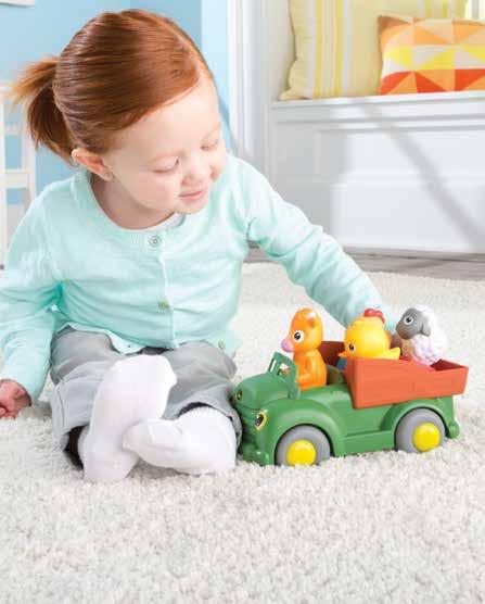 + Push along tractor and wagons with removable
