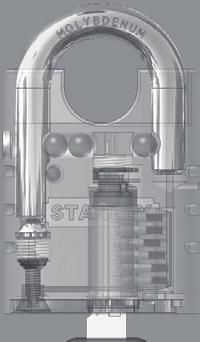 HARDENED STEEL SECURITY LOCKS Hardened Steel Fully shrouded body 50mm & 60mm Hardened molybdenum alloy steel Shackle Clearance 1 3/8 (9.5mm) 50mm lock 7/16 (11.