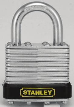 Featuring a wide laminated steel body and its extra secure double locking levers, the Stanley Laminated Steel Padlocks offer superior strength and barrier resistance against cut or pry attacks.