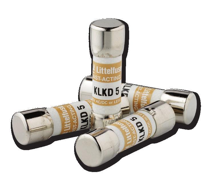 KLKD SERIES 0x FUSES 0 Vac/dc /0- A Fast Acting Description The KLKD fuse series is fast-acting with a high DC voltage rating.