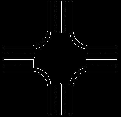 The unit in Fig 6~Fig. 13. is meter the same as follows. Fig. 6. Turn left simulation on highway Ramp The maximum swept path width of A-Train, B-Double and C-Train is 4.