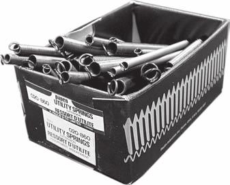 UTILITY SPRING ASSORMENTS ASSORTIMENTS RESSORT D UTILITE MASTER ASSORTMENT No. 020-637 Assortment No. 020-637 contains 250 Utility Springs, consisting of Compression, Extension and Ignition Springs.