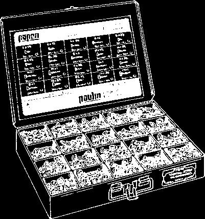 METRIC MASTER ASSORTMENTS Most popular METRIC FASTENERS packed in durable steel merchandisers with illustrated lid labels. No. 020-730 METRIC CAP SCREWS AND NUTS Fine and Extra Fine Thread 25 pcs.
