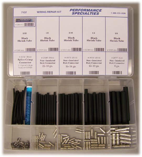 WIRING REPAIR KIT # 7137 Wiring Repair Kit Kit contains solder, butt connectors, & heat shrink tubing.