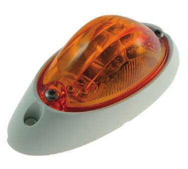 64 Stop/Tail/Turn Lamps Small Aerodynamic Combination Marker/Side Turn Lamp One-way check valve expels water High-impact base, polycarbonate lens Uses reliable #3157, wedge base bulb Retrofits to