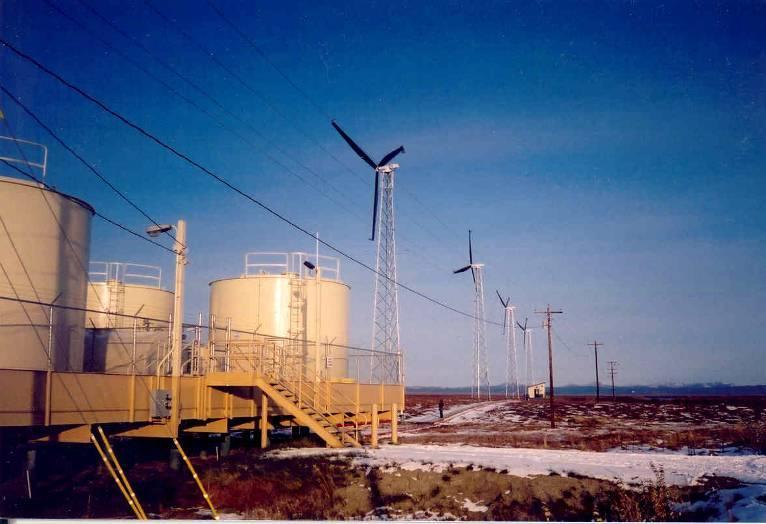 Four 60 kw wind turbines