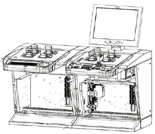 The A Series Thruster Control (ATC) Desk is double width.