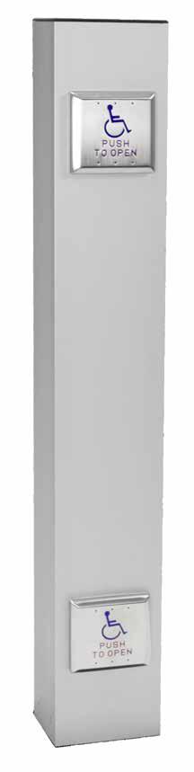 Dual Switch Bollard Post High-Low CBC compliant Bollard with Switch Plates Combo Alternative to wall mounted access control or switches for entry doors.